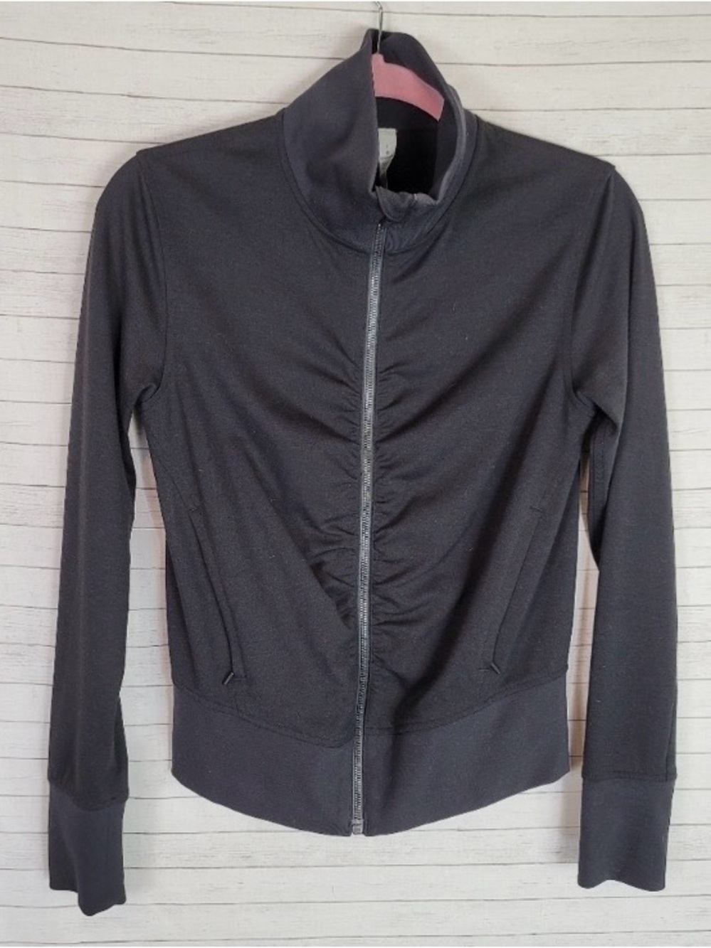 lululemon athletica Black Full‑Zip Ruched Front Jacket